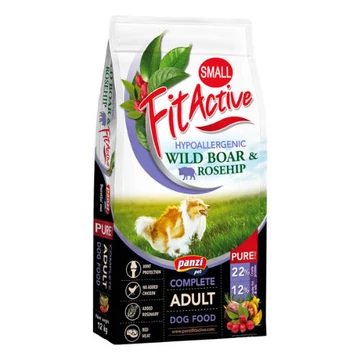 FitActive PURE Hypoallergenic Wild boar -Rosehip - száraztáp (vaddisznó,csipkebogyó) felnőtt kutyák részére (12kg)