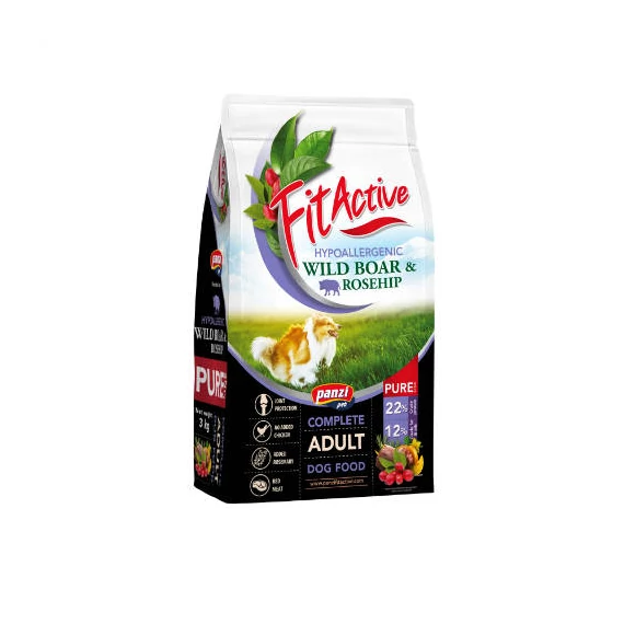 FitActive PURE Hypoallergenic Wild boar -Rosehip - száraztáp (vaddisznó,csipkebogyó) felnőtt kutyák részére (3kg)