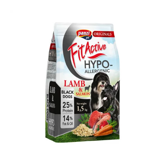 Panzi FitActive BlackDogs Hypoallergenic Adult (bárány) száraztáp - Sötét színű felnőtt kutyák részére (1,5kg)